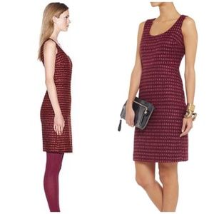 Tory Burch Cranberry and Gold Dress